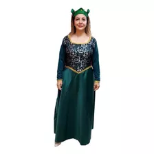 Disfraz De Fiona Shrek Vestido Verde Princesa Para Mujer Mod03