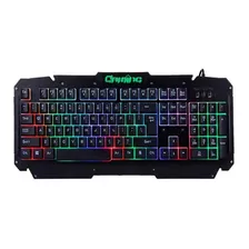 Teclado Gamer Led Retroiluminado Rgb Fijo Usb Aluminio Negro