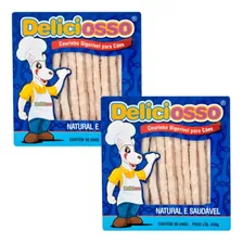 Kit Com 2 Palito Mastigável Cães Deliciosso 450g 95 Unidades