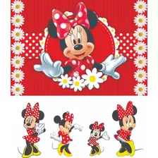 Kit Displays Minnie 8 Peças + Painel 2 X 1,50 Totens