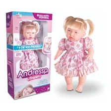 Boneca Baby Andressa Doll - Fala 100 Frases - 40cm - Milk