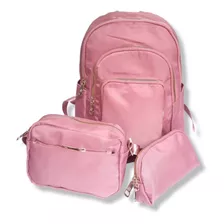 Set Mochila Casual, Bolso Tipo Bandolera Monedero Para Mujer