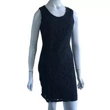 Vestido Midi Gris Cativa Renda Preto Forrado - M