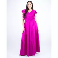 Maxi Vestido Con Escarolas Curvy Tallas Extras Amad