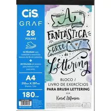 Bloco Livro Exercicios Brush Lettering Cis A4 180g 28fl