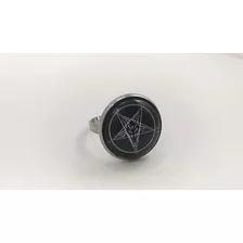 Anillo Redondo Pentagrama Baphomet Goth Dark Gotico 