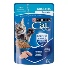 Alimento Cat Chow Gato Adulto Sabor Pescado 12 Sobres X 85g