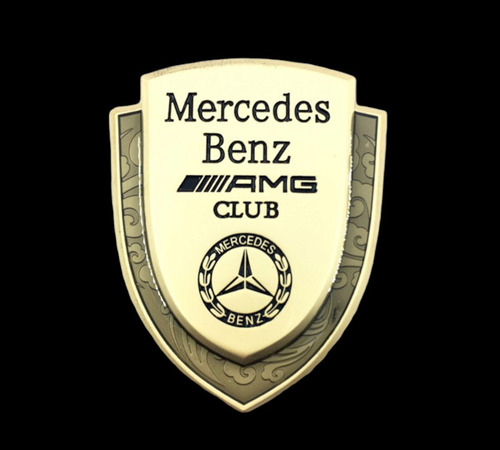 Emblema 3d Lujo Metal Oro Mercedes Benz//amg Club  Foto 3