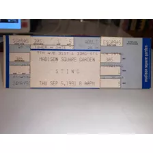 Sting Entradas Concierto 1991 Madison Square Garden Completa