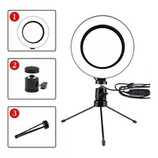 Ring Light Led 6 Polegadas Com Suporte De Mesa