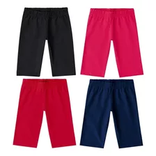 Kit 3 Bermudas Ciclista Cotton Infantil Meninas 4 Ao 16 Kyly