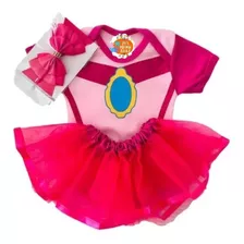 Kit Body Bebe Princesa Peach Tematico / Mesversario Fantasia