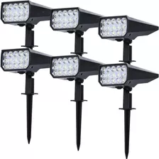 Lámpara Solar Iluminación Exterior Jardín Impermeable Estaca Pared 15 Leds 6 Pack Marca Dosyu 