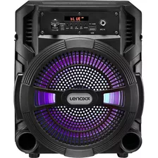 Caixa De Som 120w Woofer 8 Bth Fm Led Tws Bateria Lenoxx Ca