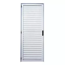 Porta Alumínio Branco Palheta - 80cm X 2,10m Completa