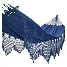 Rede De Dormir Descanso Casal Luxuosa Gigante Resistente Cor Azul
