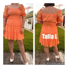 Vestido Naranja Corto Talla L