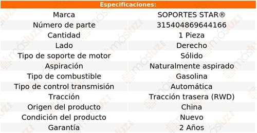 1) Soporte Motor Der Gmc Envoy Xuv 8 Cil 5.3l 04 Foto 2