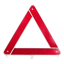 Triangulo De Segurança Vermelho Refletivo Com Base Branca