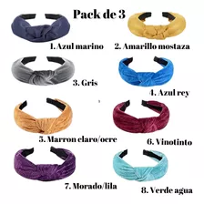 Cintillos Diademas Headbands Pack3 Unicolor Elegant Accesori
