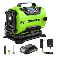 Compresor De Aire Portátil Inf24b210 Greenworks Con Batería