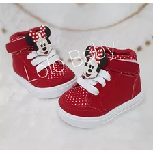 Tênis Infantíl Estilo Botinha Minnie Mouse 