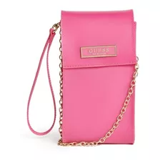 Guess Mini Cartera Morral Crossbody Wristlet Cely Fucsia Usa