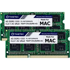 Memoria Ram Timetec 2 X 4 Gb Sodimm Ddr3 Sdram 1333 Mhz