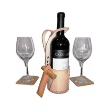 Kit De Vino En Cuero