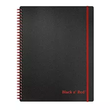 Black N' Red Twin Spiral Poly Cover Cuaderno Grande (11 X 8-