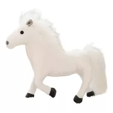 Pelucia Cavalo Branco Boneco Animal Realista Fazenda