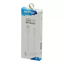 Cable Datos Carga Usb Tipo C, Beston Bst-w1011, 1 Metro Color Blanco