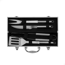 Kit Churrasco Inox C/ Maleta Churrasqueiro Profissional