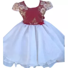 Vestido Bordado Infantil Realeza Temático Bebê Festa Luxo