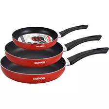 Juego De Sartenes De Cocina 3 Piezas Daewoo Mango Ergonómico