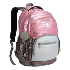 Mochila Feminina Metalizada Seanite Mj40443 Cor Rosa