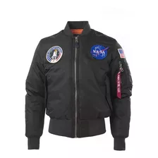 Campera Aviadora Gruesa Con Sellos Abrigada De Invierno Nasa