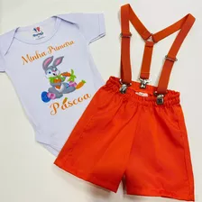 Conjunto Coelhinho Menino Baby Pascoa Fantasia 