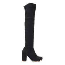 Botas Bucaneras Elastizadas Gamuza Taco D50 Mujer Moda 