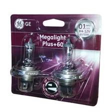 Lámpara H4 General Electric Megalight Plus +60 2 Uds