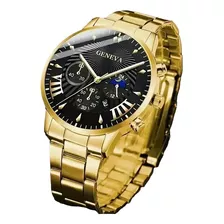 Reloj Elegante Lujoso Hombre Regalo Dorado