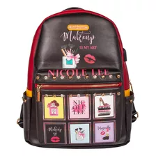 Mochila Nicole Lee Estampada Con Puerto Usb Fw23 Color Amor Fuera Del Cuadro