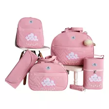 Kit Bolsa Mala Maternidade Nuvem Menina Menino Varias Cores