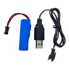 Bateria 3,7v 2600mah Cr18650 Plug Smp02 Carregador 3,7v Usb