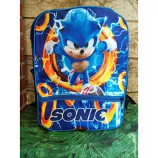 Mochila Escolar Sonic Gamer De Costas