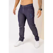 Calça Jeans Slim Masculina Detalhe Frente E Bolso Traseiro