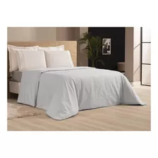 Capa De Edredom Casal Duvet Zíper 2,20 X 2,40 400 Fios Luxo Cor Cinza Ice