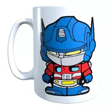 Taza Optimus Prime Transformers Version Animado