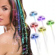 Extensiones Pelo Luminosa Led Colores Surtidos Cotillon X 10