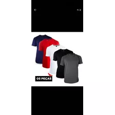 Camisetas Masculinas Basica Gola Redonda 5 Unidades, Algodão